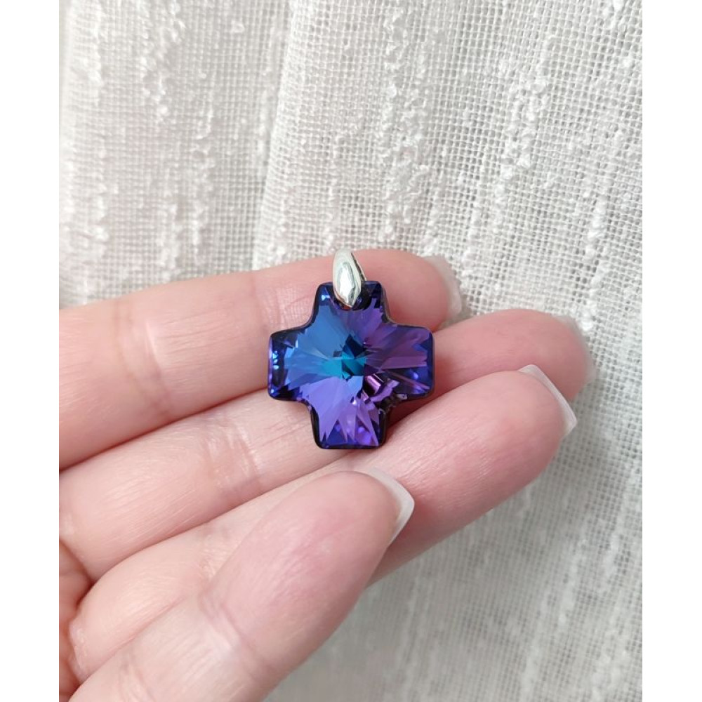 Підвіска хрестик Swarovski Heliotrope