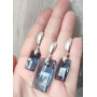 Срібний комплект з підвісками Swarovski Denim