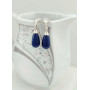 Срібні сережки з синіми краплями Swarovski