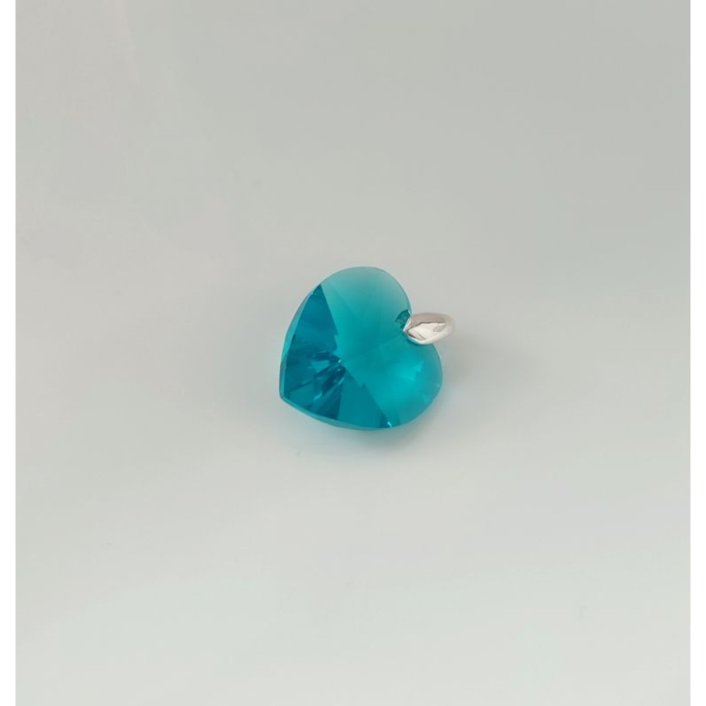 Підвіска серце 18мм Swarovski Blue Zircon