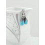 Срібні сережки з блакитними краплями Swarovski