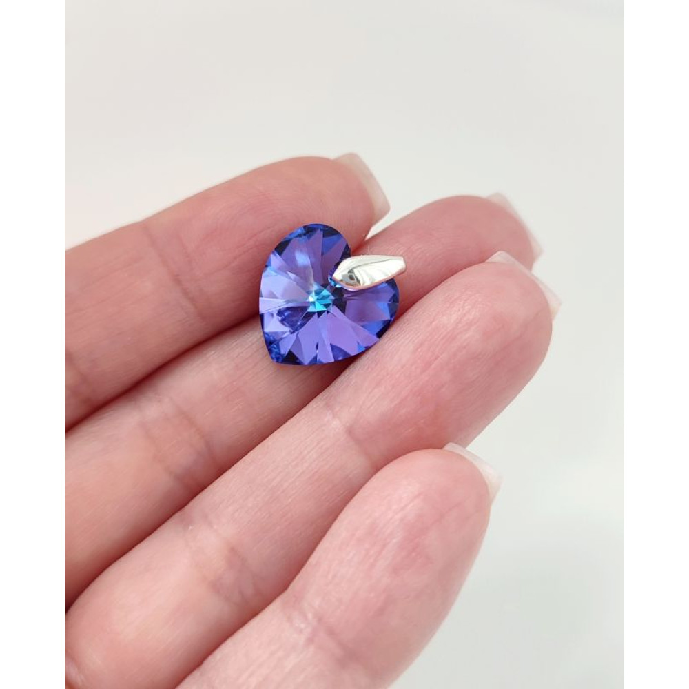 Підвіска серце 14мм Swarovski Heliotrope