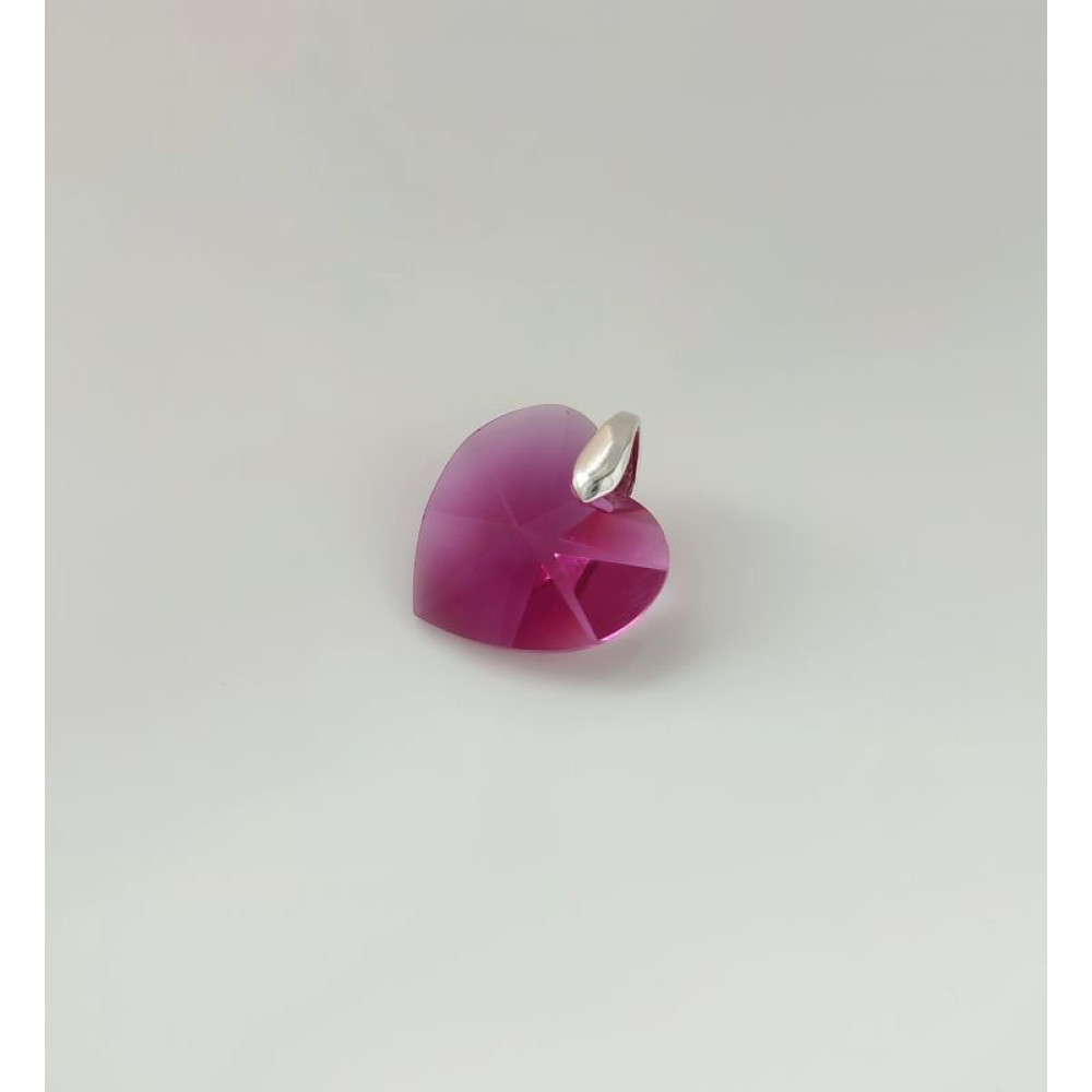 Підвіска серце 18мм Swarovski Fuchsia