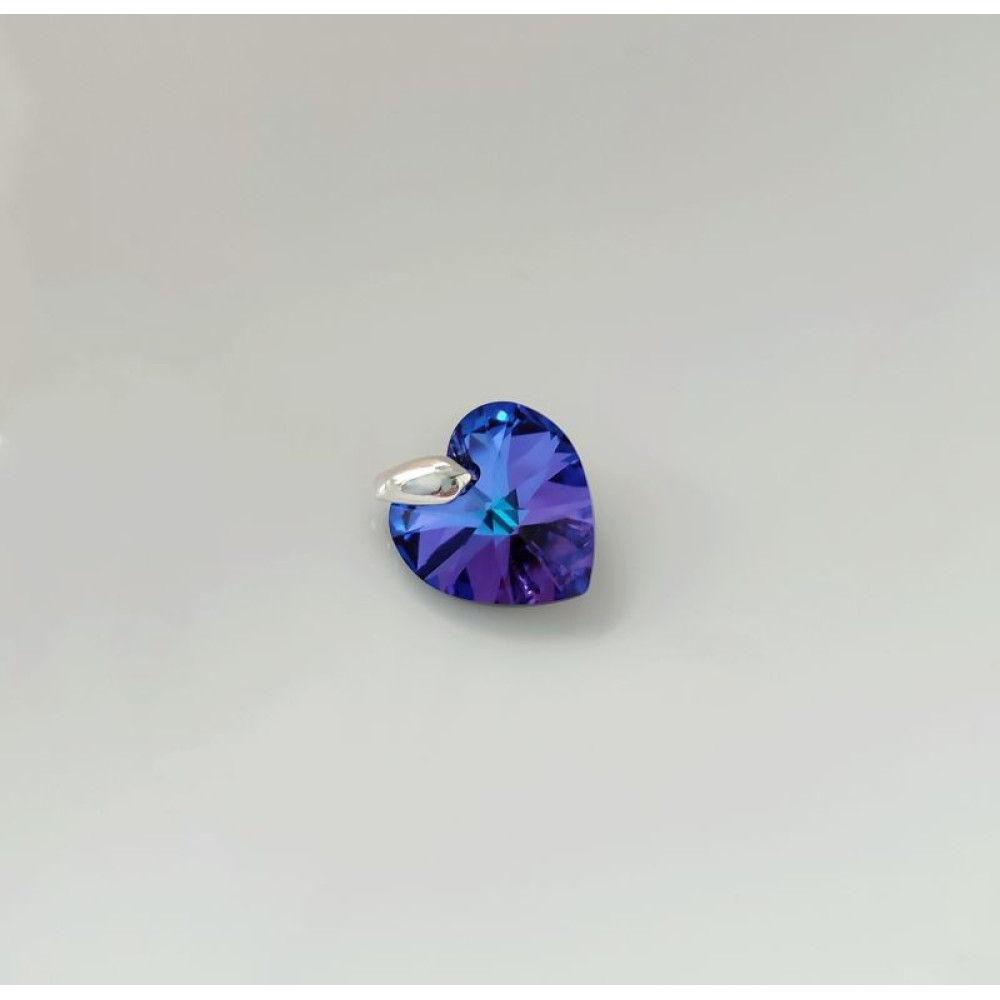 Підвіска серце 14мм Swarovski Heliotrope