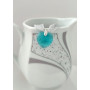 Підвіска серце 18мм Swarovski Blue Zircon