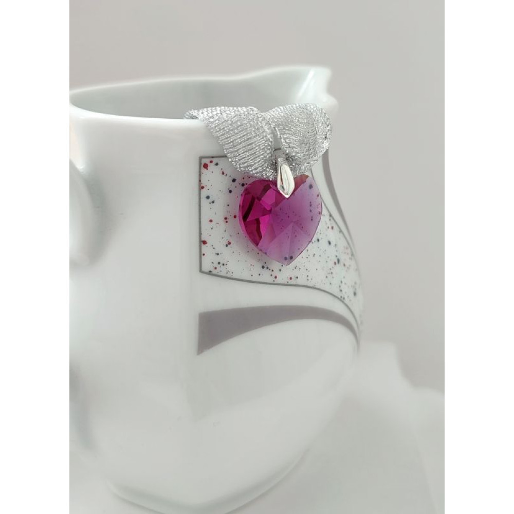 Підвіска серце 18мм Swarovski Fuchsia