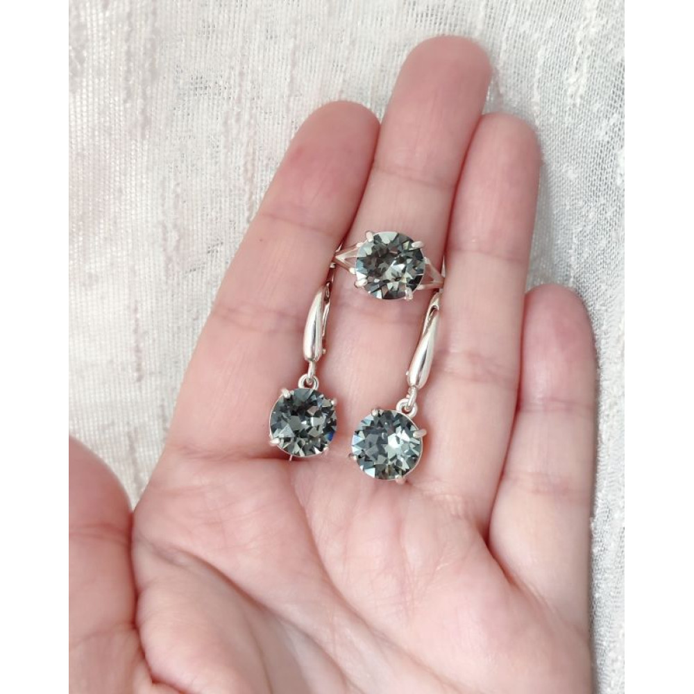Срібний комплект з кристалами Swarovski