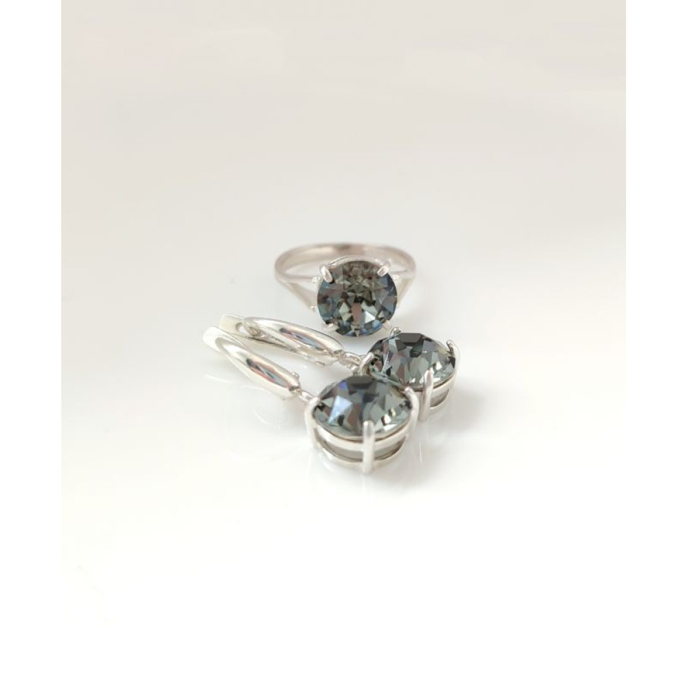 Срібний комплект з кристалами Swarovski