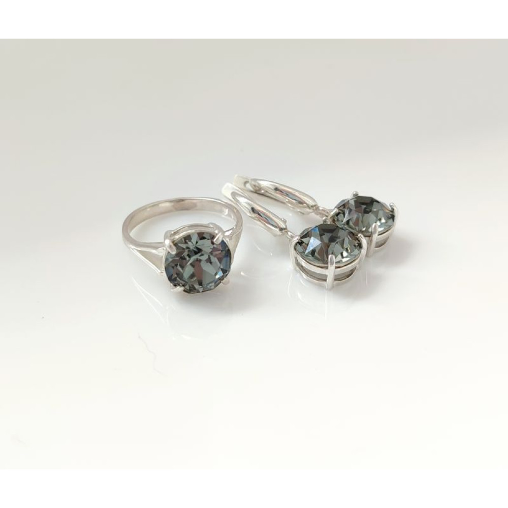 Срібний комплект з кристалами Swarovski