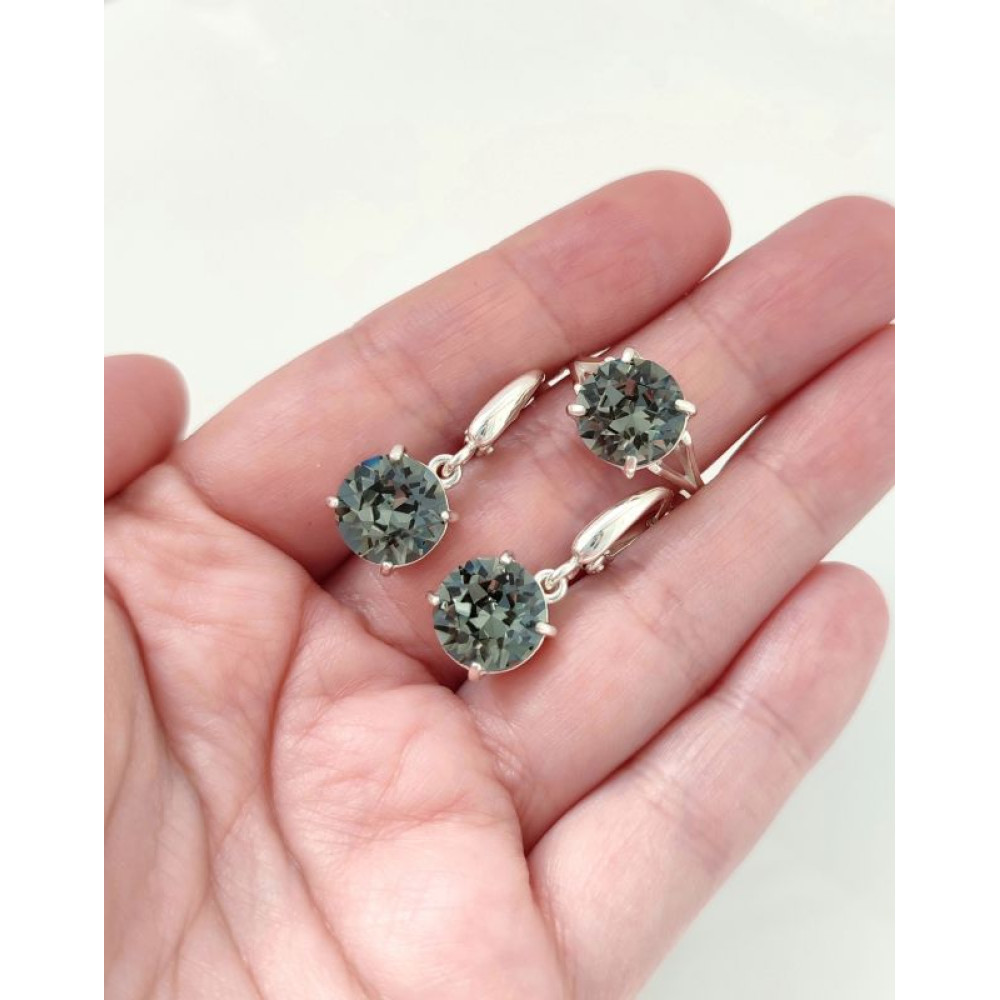 Срібний комплект з кристалами Swarovski