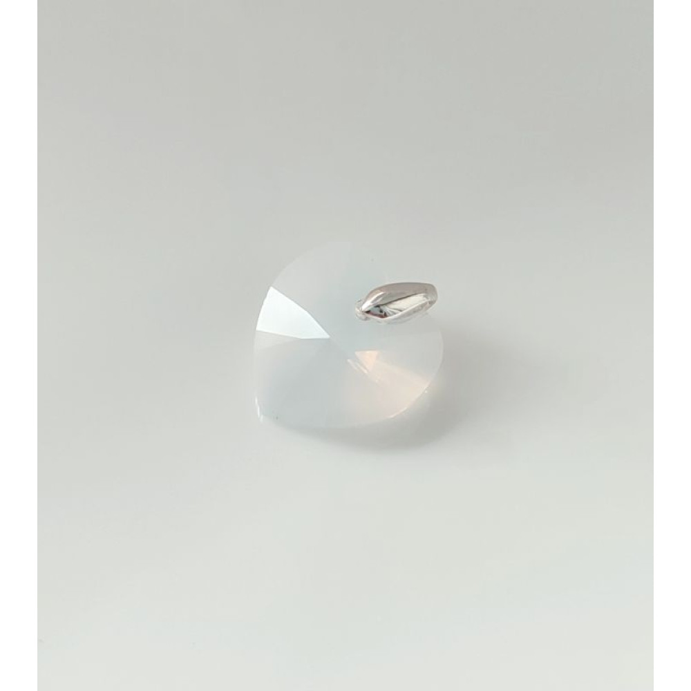 Підвіска серце 18мм Swarovski White Opal