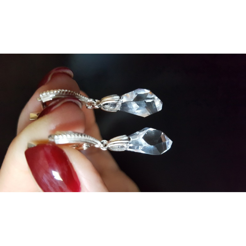 Сережки Кришталь з кристалами Сваровські