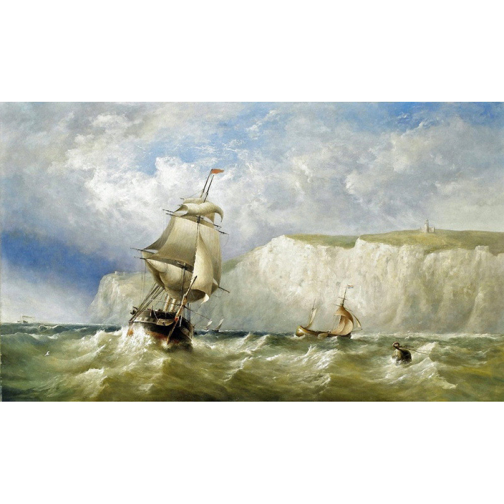 Shipping in a heavy swell in the Channel off Dover