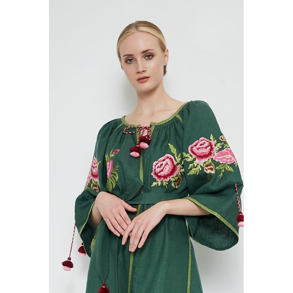 "Флора" зелена міні-сукня